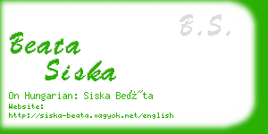 beata siska business card